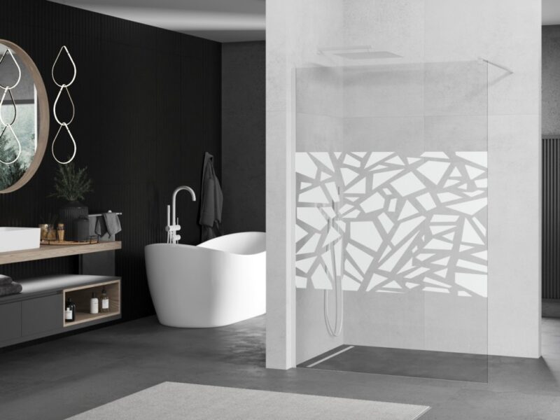 MEXEN/S - KIOTO Sprchová zástena WALK-IN 110 x 200, transparent/biely vzor 8 mm, biela 800-110-101-20-85 MEXEN/S - KIOTO Sprchová zástena WALK-IN 110 x 200, transparent/biely vzor 8 mm, biela 800-110-101-20-85