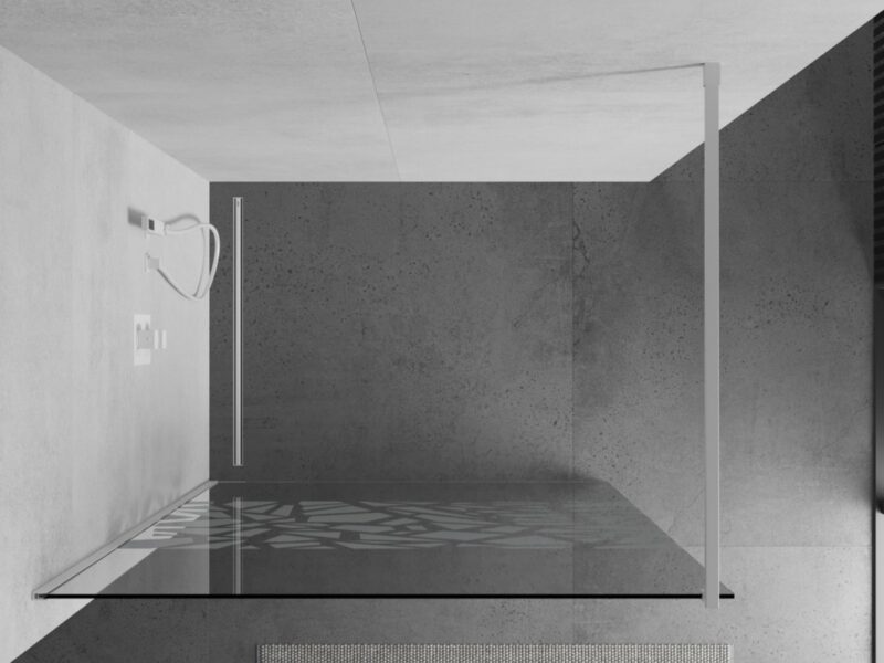 MEXEN/S - KIOTO Sprchová zástena WALK-IN 110 x 200, transparent/biely vzor 8 mm, biela 800-110-101-20-85 MEXEN/S - KIOTO Sprchová zástena WALK-IN 110 x 200, transparent/biely vzor 8 mm, biela 800-110-101-20-85