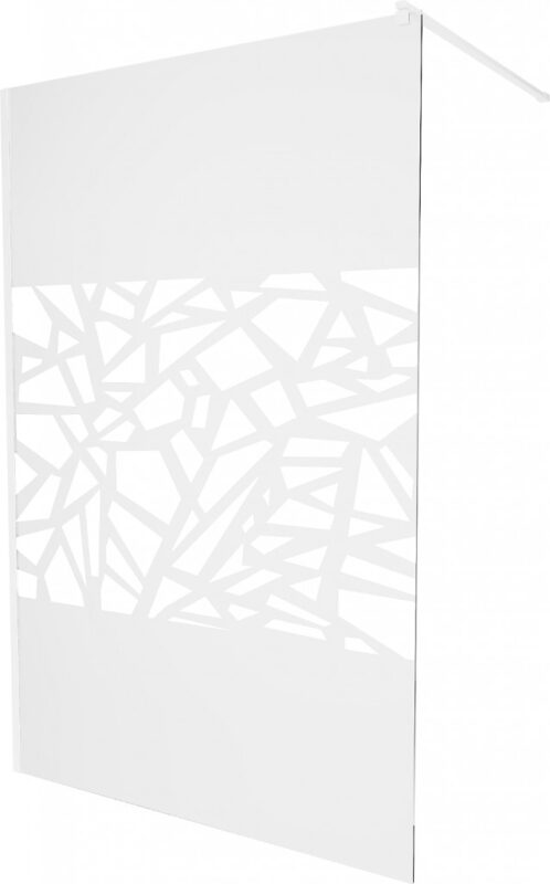 MEXEN/S - KIOTO Sprchová zástena WALK-IN 110 x 200, transparent/biely vzor 8 mm, biela 800-110-101-20-85 MEXEN/S - KIOTO Sprchová zástena WALK-IN 110 x 200, transparent/biely vzor 8 mm, biela 800-110-101-20-85