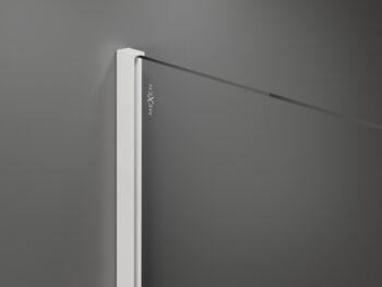 MEXEN/S - KIOTO Sprchová zástena WALK-IN 110 x 200, transparent/čierny vzor 8 mm, biela 800-110-101-20-70