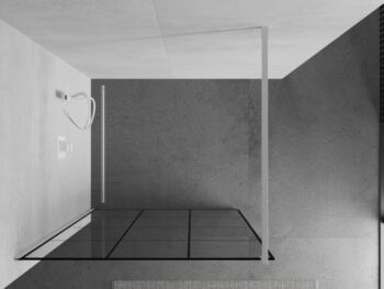 MEXEN/S - KIOTO Sprchová zástena WALK-IN 110 x 200, transparent/čierny vzor 8 mm, biela 800-110-101-20-77