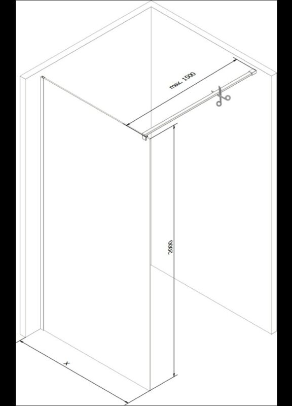 MEXEN/S - KIOTO Sprchová zástena WALK-IN 110 x 200, transparent/čierny vzor 8 mm, biela 800-110-101-20-78 MEXEN/S - KIOTO Sprchová zástena WALK-IN 110 x 200, transparent/čierny vzor 8 mm, biela 800-110-101-20-78
