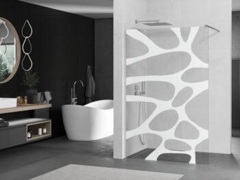 MEXEN/S - KIOTO Sprchová zástena WALK-IN 110x200 cm 8 mm, chróm, biely vzor 800-110-101-01-97