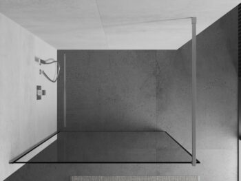MEXEN/S - KIOTO Sprchová zástena WALK-IN 110x200 cm 8 mm, chróm, čierny profil 800-110-101-01-70
