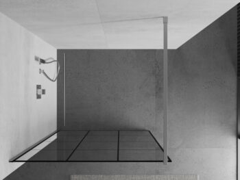 MEXEN/S - KIOTO Sprchová zástena WALK-IN 110x200 cm 8 mm, chróm, čierny vzor 1 800-110-101-01-77