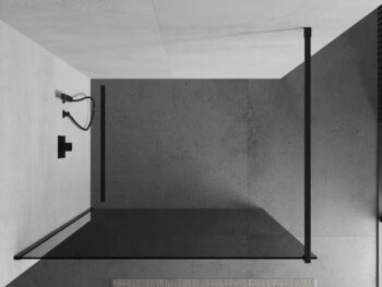 MEXEN/S - KIOTO Sprchová zástena WALK-IN 110x200 cm 8 mm, čierna, dymové sklo 800-110-101-70-40