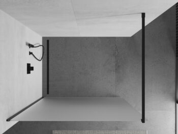 MEXEN/S - KIOTO Sprchová zástena WALK-IN 110x200 cm 8 mm, čierna, matné sklo 800-110-101-70-30