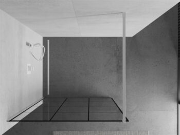 MEXEN/S - KIOTO Sprchová zástena WALK-IN 120 x 200, transparent/čierny vzor 8 mm, biela 800-120-101-20-77