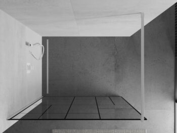 MEXEN/S - KIOTO Sprchová zástena WALK-IN 120 x 200, transparent/čierny vzor 8 mm, biela 800-120-101-20-78