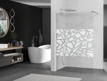 MEXEN/S - KIOTO Sprchová zástena WALK-IN 120x200 cm 8 mm, chróm, biely vzor 800-120-101-01-85