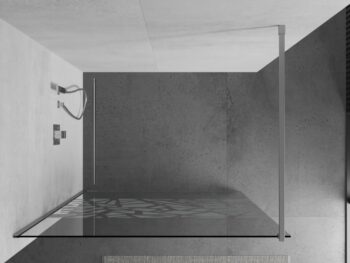 MEXEN/S - KIOTO Sprchová zástena WALK-IN 120x200 cm 8 mm, chróm, biely vzor 800-120-101-01-85