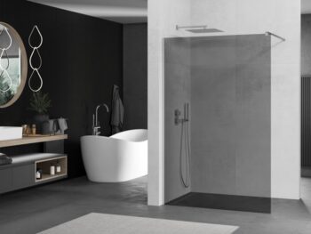 MEXEN/S - KIOTO Sprchová zástena WALK-IN 120x200 cm 8 mm, chróm, dymové sklo 800-120-101-01-40