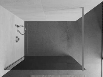 MEXEN/S - KIOTO Sprchová zástena WALK-IN 120x200 cm 8 mm, chróm, dymové sklo 800-120-101-01-40