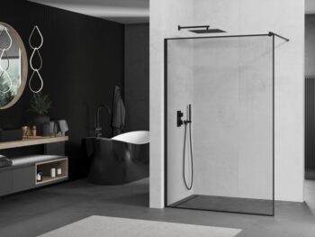 MEXEN/S - KIOTO Sprchová zástena WALK-IN 120x200 cm 8 mm, čierna, čierny profil 800-120-101-70-70