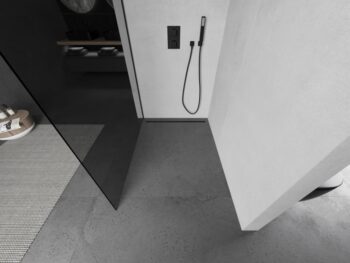 MEXEN/S - KIOTO Sprchová zástena WALK-IN 120x200 cm 8 mm, čierna, dymové sklo 800-120-101-70-40