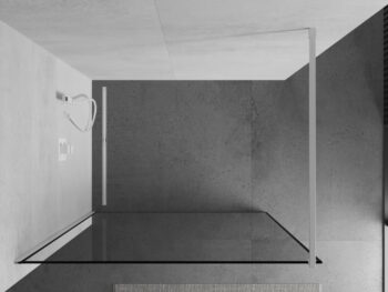 MEXEN/S - KIOTO Sprchová zástena WALK-IN 70 x 200, transparent/čierny vzor 8 mm, biela 800-070-101-20-70