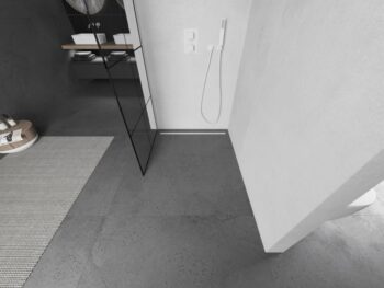 MEXEN/S - KIOTO Sprchová zástena WALK-IN 70 x 200, transparent/čierny vzor 8 mm, biela 800-070-101-20-77