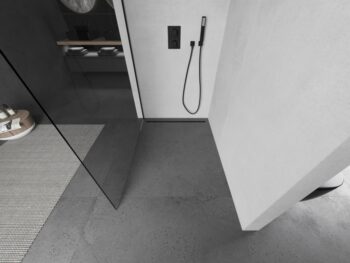 MEXEN/S - KIOTO Sprchová zástena WALK-IN 70x200 cm 8 mm, čierna, transparent 800-070-101-70-00