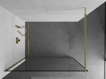 MEXEN/S - KIOTO Sprchová zástena WALK-IN 70x200 cm 8 mm, zlatá, čierny profil 800-070-101-50-70
