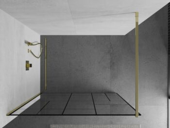 MEXEN/S - KIOTO Sprchová zástena WALK-IN 70x200 cm 8 mm, zlatá čierny vzor 2 800-070-101-50-78