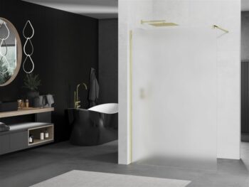 MEXEN/S - KIOTO Sprchová zástena WALK-IN 70x200 cm 8 mm, zlatá, matné sklo 800-070-101-50-30