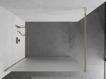 MEXEN/S - KIOTO Sprchová zástena WALK-IN 70x200 cm 8 mm, zlatá, matné sklo 800-070-101-50-30