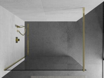 MEXEN/S - KIOTO Sprchová zástena WALK-IN 70x200 cm 8 mm, zlatá, transparent 800-070-101-50-00