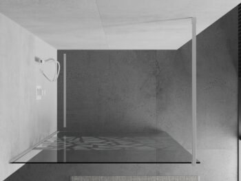 MEXEN/S - KIOTO Sprchová zástena WALK-IN 80 x 200, transparent/biely vzor 8 mm, biela 800-080-101-20-85
