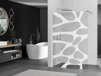 MEXEN/S - KIOTO Sprchová zástena WALK-IN 80x200 cm 8 mm, chróm, biely vzor 800-080-101-01-97