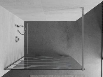 MEXEN/S - KIOTO Sprchová zástena WALK-IN 80x200 cm 8 mm, chróm, biely vzor 800-080-101-01-97
