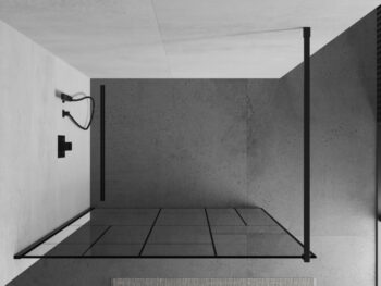 MEXEN/S - KIOTO Sprchová zástena WALK-IN 80x200 cm 8 mm, čierna, čierny vzor 2 800-080-101-70-78