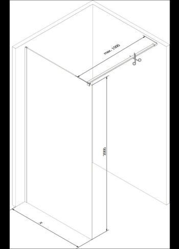 MEXEN/S - KIOTO Sprchová zástena WALK-IN 80x200 cm 8 mm, čierna, čierny vzor 2 800-080-101-70-78