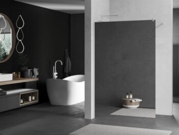 MEXEN/S - KIOTO Sprchová zástena WALK-IN 90 x 200, zrkadlové 8 mm, biela 800-090-101-20-50