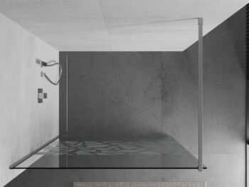 MEXEN/S - KIOTO Sprchová zástena WALK-IN 90x200 cm 8 mm, chróm, biely vzor 800-090-101-01-85