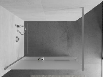 MEXEN/S - KIOTO Sprchová zástena WALK-IN s poličkou a držiakom uterákov 110 x 200, matné sklo 8 mm, chróm 800-110-121-01-30