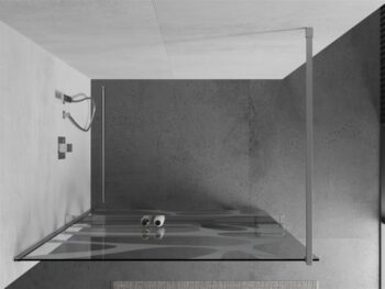 MEXEN/S - KIOTO Sprchová zástena WALK-IN s poličkou a držiakom uterákov 120 x 200, biely dekor 8 mm, chróm 800-120-121-01-97