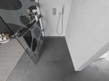 MEXEN/S - KIOTO Sprchová zástena WALK-IN s poličkou a držiakom uterákov 70 x 200, biely dekor 8 mm, chróm 800-070-121-01-97