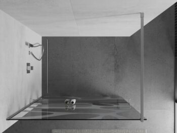 MEXEN/S - KIOTO Sprchová zástena WALK-IN s poličkou a držiakom uterákov 70 x 200, biely dekor 8 mm, chróm 800-070-121-01-97