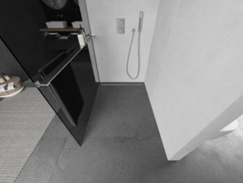 MEXEN/S - KIOTO Sprchová zástena WALK-IN s poličkou a držiakom uterákov 80 x 200, grafit 8 mm, chróm 800-080-121-01-40