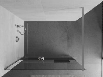 MEXEN/S - KIOTO Sprchová zástena WALK-IN s poličkou a držiakom uterákov 80 x 200, transparent 8 mm, chróm 800-080-121-01-00