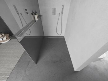 MEXEN/S - KIOTO Sprchová zástena WALK-IN s poličkou a držiakom uterákov 80 x 200, zrkadlové 8 mm, chróm 800-080-121-01-50