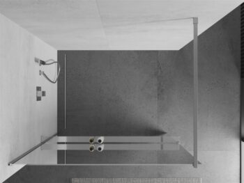 MEXEN/S - KIOTO Sprchová zástena WALK-IN s poličkou a držiakom uterákov 90 x 200, zrkadlové 8 mm, chróm 800-090-121-01-50