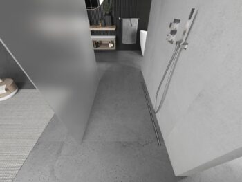 MEXEN/S - KIOTO samostatne stojaca sprchová zástena 100 x 200, matné sklo 8 mm, chróm 800-100-002-01-30