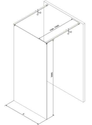 MEXEN/S - KIOTO samostatne stojaca sprchová zástena 100 x 200, transparent/čierna vzor 8 mm, chróm 800-100-002-01-77