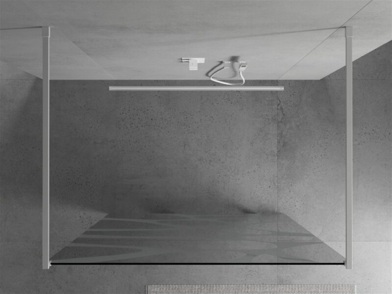 MEXEN/S - KIOTO samostatne stojaca sprchová zástena 110 x 200, transparent/biely vzor 8 mm, biela 800-110-002-20-97 MEXEN/S - KIOTO samostatne stojaca sprchová zástena 110 x 200, transparent/biely vzor 8 mm, biela 800-110-002-20-97