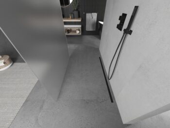 MEXEN/S - KIOTO samostatne stojaca sprchová zástena 120 x 200, matné sklo 8 mm, čierna 800-120-002-70-30