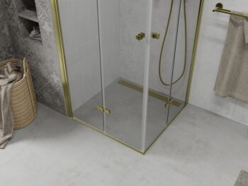 MEXEN/S - Lima Duo sprchovací kút 70 x 70, transparent, zlato 856-070-070-50-00-02