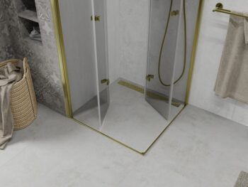 MEXEN/S - Lima Duo sprchovací kút 70 x 70, transparent, zlato 856-070-070-50-00-02