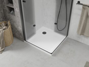 MEXEN/S - Lima Duo sprchovací kút 70x70, transparent, čierna + vanička so sifónom 856-070-070-70-02-4010B
