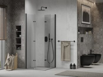 MEXEN/S - Lima Duo sprchovací kút 90 x 90, transparent, čierna 856-090-090-70-00-02